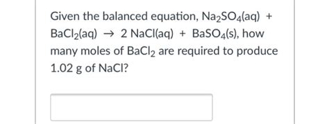 Answered: Given the balanced equation, Na2SO4(aq)… | bartleby