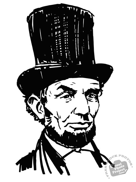 Abraham Lincoln FREE Stock Illustration: U.S. President Portrait Royalty-Free Drawing Sketch