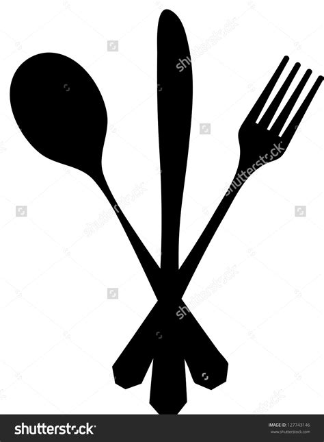 silhouette clipart fork knife spoon - Clipground