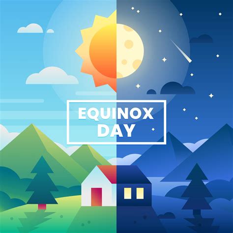 Equinox Night and Day Concept 5090862 Vector Art at Vecteezy