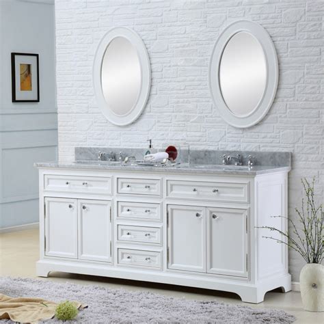 60 inch Traditional Double Sink Bathroom Vanity Marble Countertop