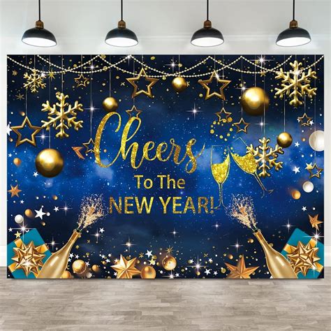 7×5ft Happy New Year 2023 Backdrop Royal Blue Gold Cheers to The New Year Eve 2023 Background ...