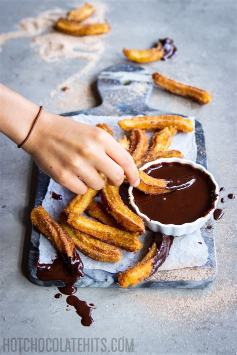 Churros with Chocolate Sauce (eggless, optionally vegan) - Hot Chocolate Hits