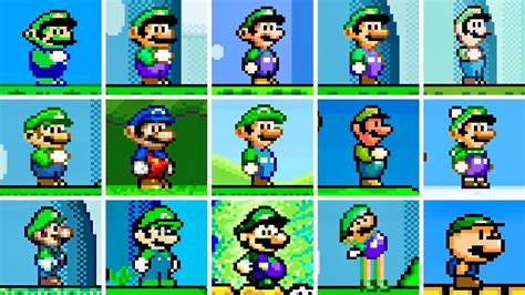 Evolution of Luigi's Sprites in Super Mario World - YouTube