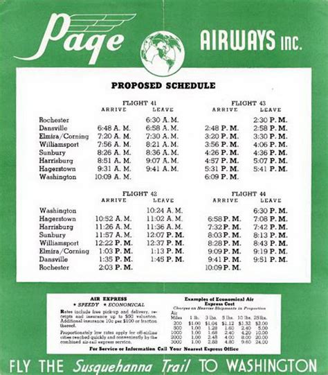 Airline Timetables, Vintage Flight Brochures, Aviation Memorabilia