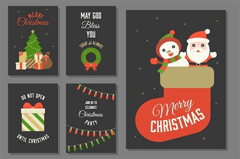 Premium Vector | Merry christmas cards