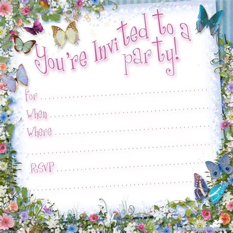 Free Printable Butterfly Party Invitation Template - Printable Party Kits