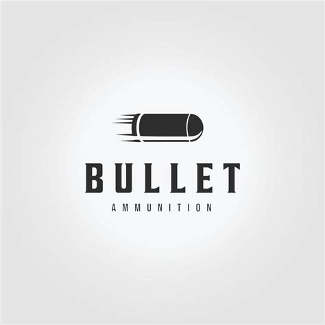 Fast Minimalist Bullet Logo Vintage Vector Illustration Design Ammo Ammunition 5846020 Vector ...