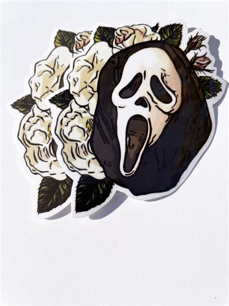 Scream Ghostface Inspired Floral Sticker Set 2 Stickers - Etsy