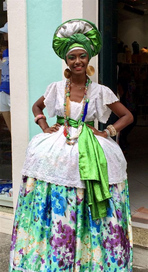 Brazilian Woman Of African Descent Wearing Traditional Baiana Costume In Salvador Brazil Stock ...