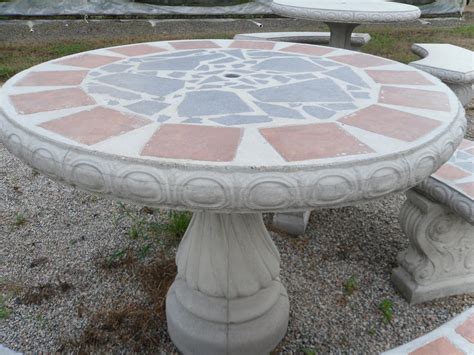 Cement Patio Table Set Outdoor Table Set Round Concrete - Etsy