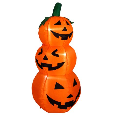 3.5' Inflatable Lighted Pumpkin Trio Halloween Outdoor Yard Art ...