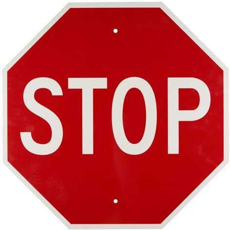 Brady 24 in. x 24 in. Reflective Aluminum Traffic Stop Sign 94143 - The ...