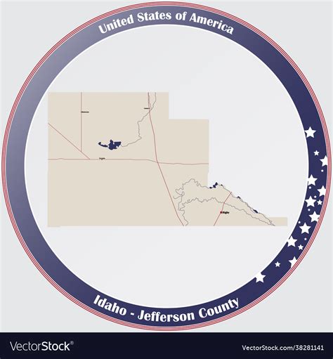 Map jefferson county in idaho Royalty Free Vector Image