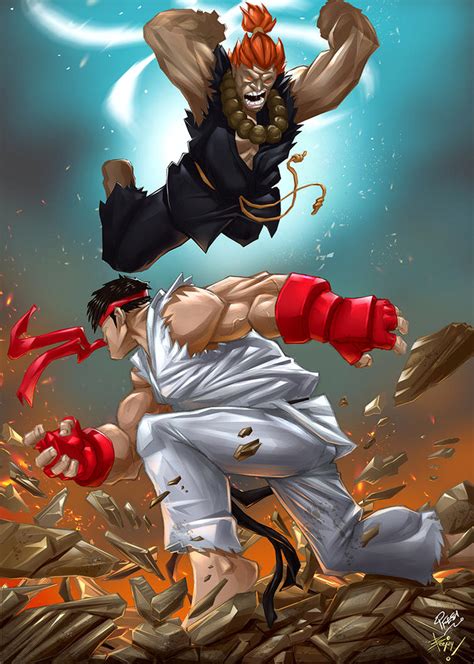 akuma vs ryu by artnerdx on DeviantArt