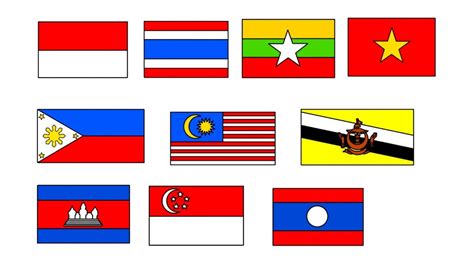 mewarnai bendera negara asean