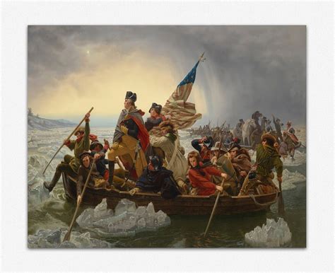 George Washington Wall Art Crossing the Delaware River 1851 by Emanuel Leutze Patriotic Wall Art ...