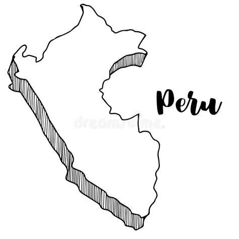 Hand Drawn of Peru Map, Illustration Stock Illustration - Illustration of contour, america: 96149187