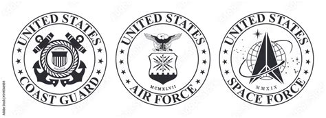 Vector black seal of the United States Coast Guard. US Air Force. US ...