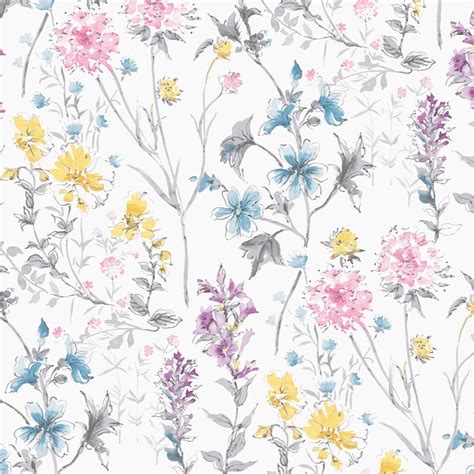 Laura Ashley Country Charm 8-in Multi/White Non-woven Floral 56-sq ft Unpasted Paste The Wall ...