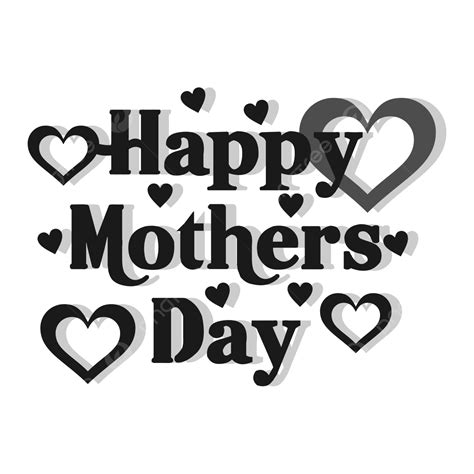 Happy Mother Day Vector Art PNG, Happy Mothers Day Black Vector Design ...