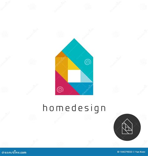 House Design Concept Colorful Rainbow Geometric Elements Logo. Stock Vector - Illustration of ...