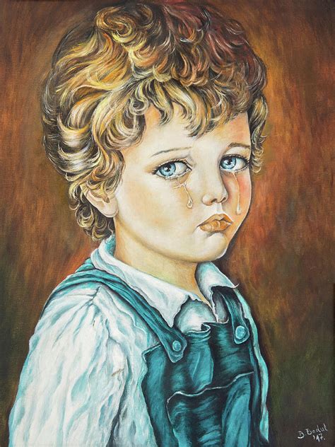 Crying boy Painting by Biljana Reynolds - Pixels