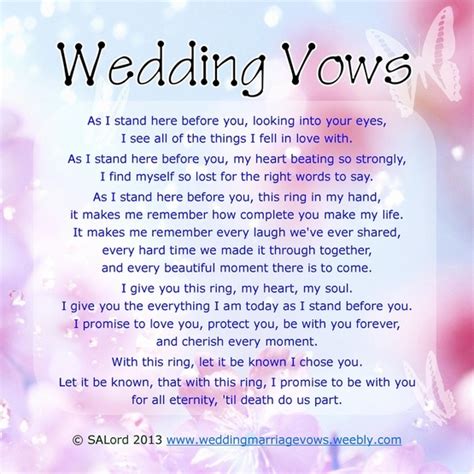 Personal Wedding Vows - Sample Marriage Vow Examples - Wedding ...