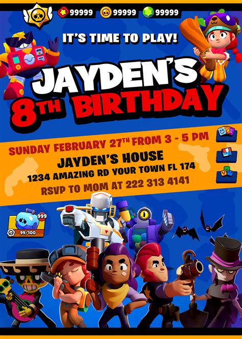 Brawl Stars Birthday Invitation | Incredible Invite