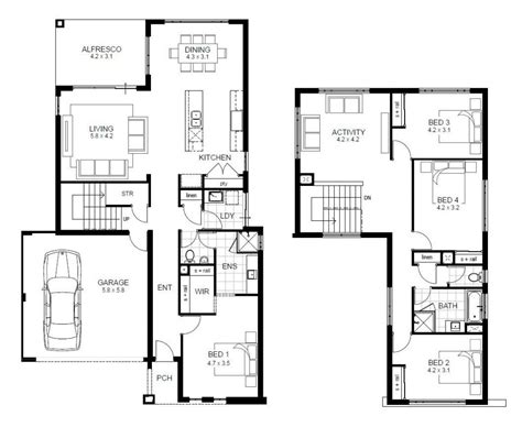 Best Of Four Bedroom House Plans Two Story - New Home Plans Design