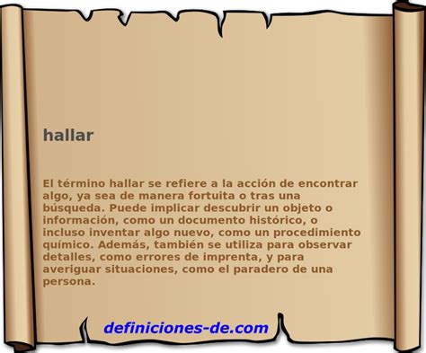 Significado de «hallar»