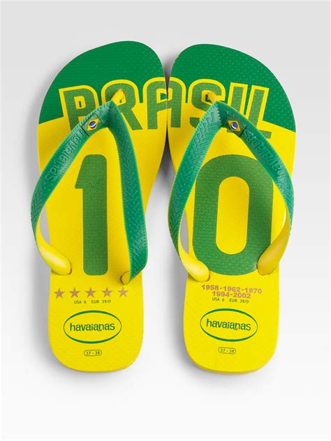 Lyst - Havaianas Team Brazil Flip Flops in Yellow for Men