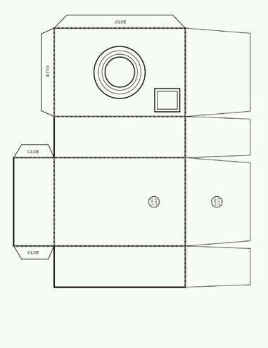 Camera Box Template | Paper house template, Paper camera, Printable box