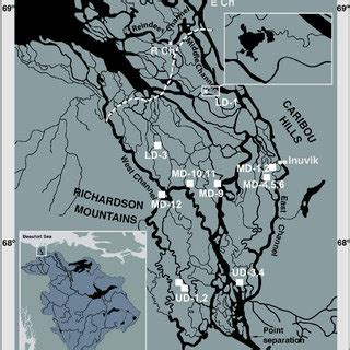 Map of the Mackenzie River delta with the major tributaries,... | Download Scientific Diagram