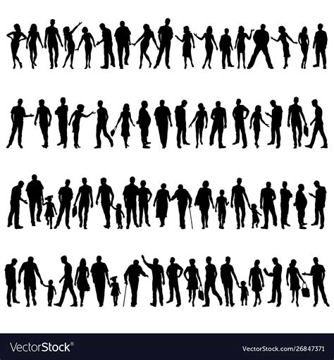 Silhouettes people Royalty Free Vector Image - VectorStock