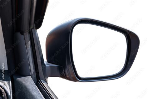 Side view mirror of pickup truck isolated on white background. Stock ...