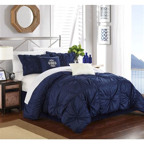 Chic Home 10-Piece Hyatt Navy Comforter Set | Comforter sets, Navy blue ...