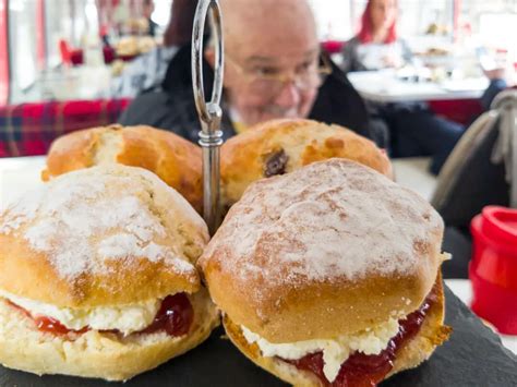 Afternoon Tea on the Red Bus Bistro in Edinburgh, Scotland