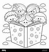 Dibujo De Ninos Leyendo Cuentos Para Pintar Y Colorear Images sketch template