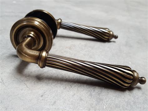 Frelan Hardware Parisian Giselle Antique Brass Lever Door Handles ...