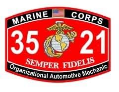 Amazon.com: USMC MOS 3521 Organizational Automotive Mechanic Decal 8": Automotive