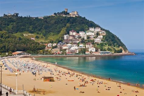 Sandy Beach of La Concha in San Sebastian, Spain Editorial Stock Image ...