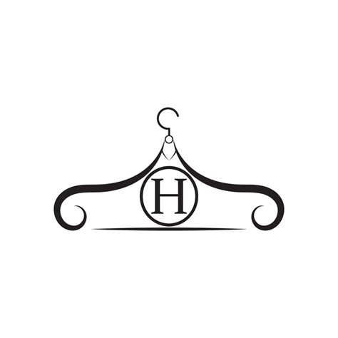 Fashion vector logo. Clothes hanger logo. Letter H logo. Tailor emblem ...