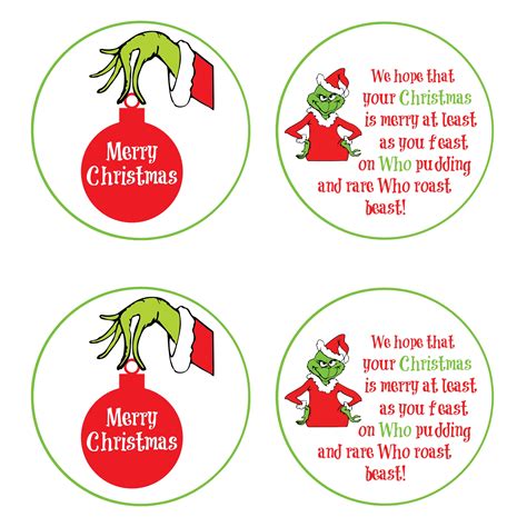 Free Printable Grinch Gift Tags