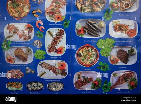 Madeira, menu card, menu of a restaurant in Ribiera Brava Stock Photo - Alamy