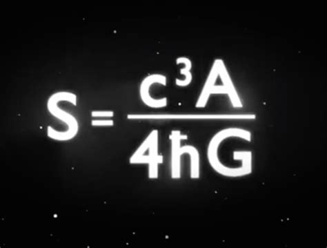 Stephen Hawkings Black Hole Entropy Formula. The entropy of a black hole is proporcional to the ...