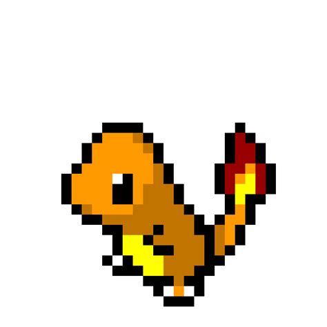 Charmander from pokemon pixel art