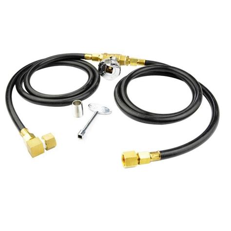 Stanbroil Natural Gas Connection Fire Pit Installation Hose with 1/2 Inch Chrome Key and Quarter ...