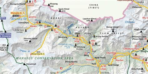 Manaslu Tsum Valley Trek Map