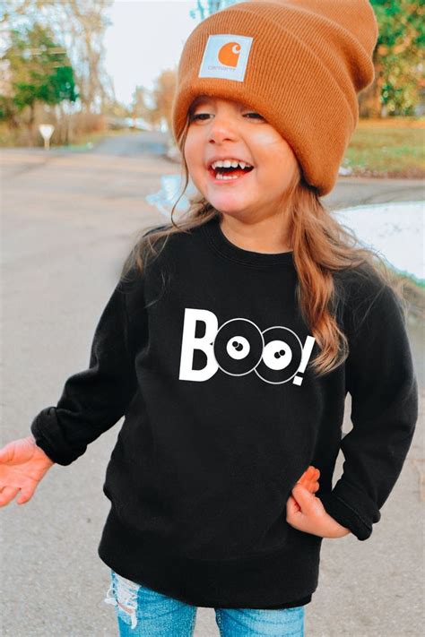 Boo Kid Halloween sweatshirt/Crew Neck Sweatshirt/Halloween Pumpkin Kid Sweater/ Fall Girl ...
